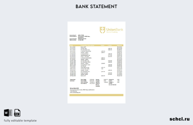 цифровая загрузка шаблона слова выписки Liechtenstein Union Bank AGbank